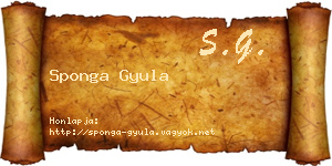 Sponga Gyula névjegykártya